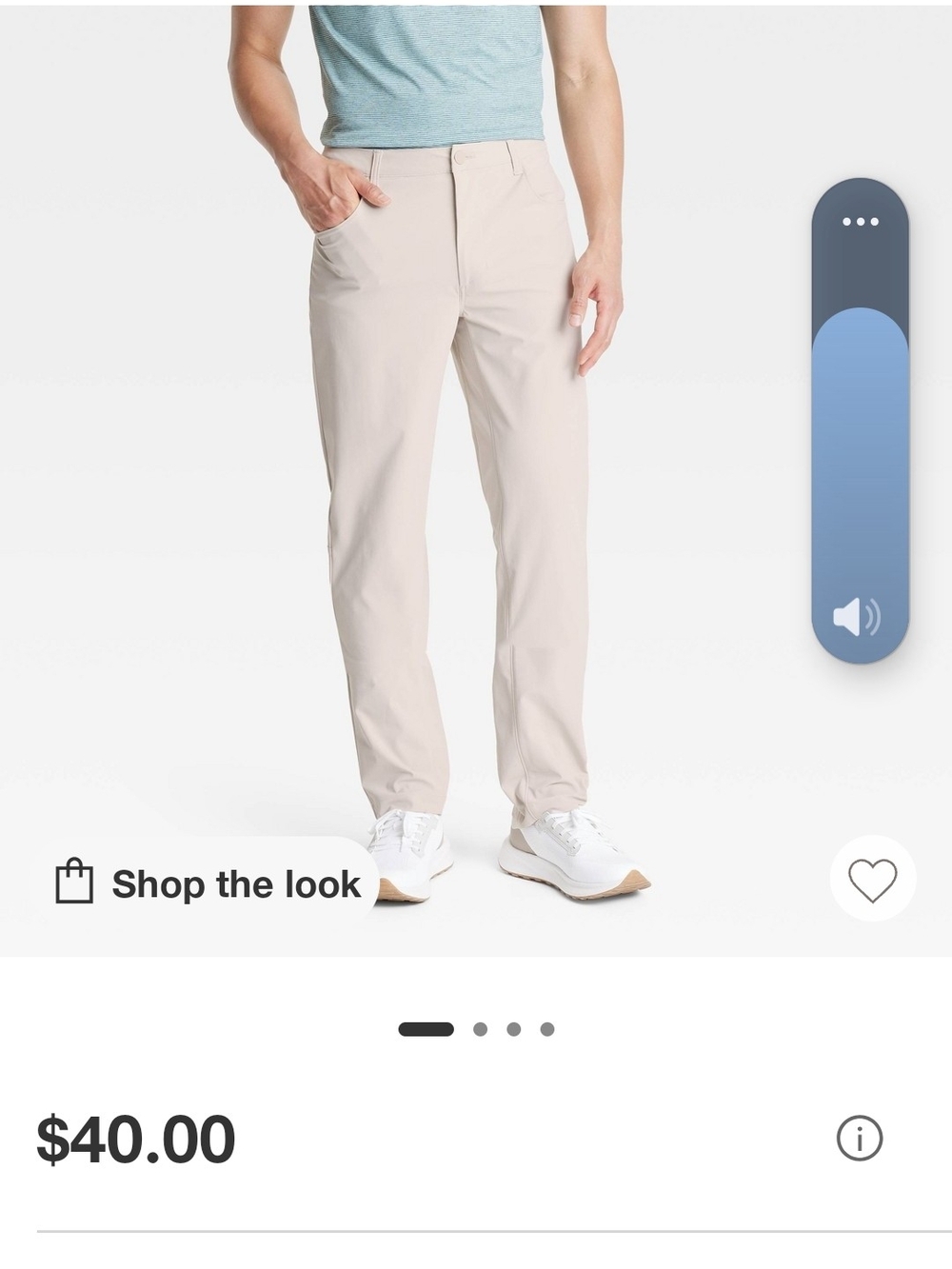 all in motion Men's Straight Chinos in Light Beige